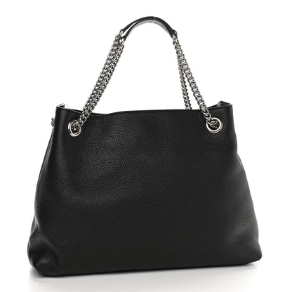 Gucci Pebbled Calfskin Studded Medium Soho Chain Shoulder Bag Black 3 of 11