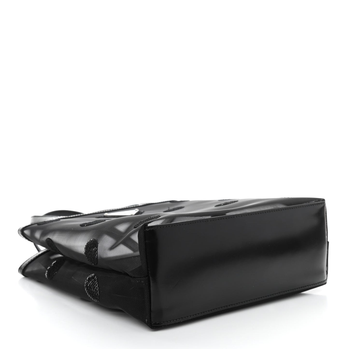 Mesh Sequin Polka-Dot Small Tote Bag Black