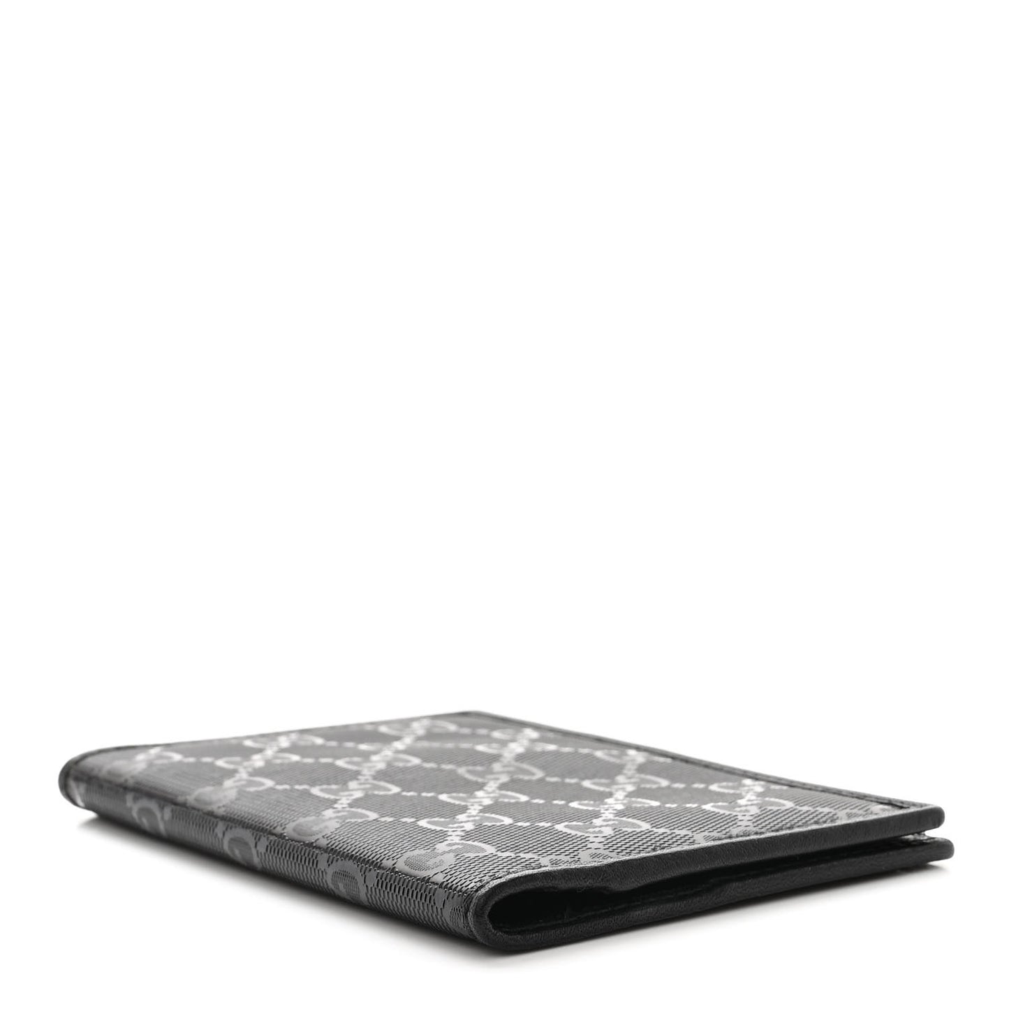 GG Crystal Monogram Passport Holder Black