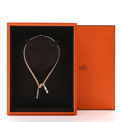 Hermes 18K Rose Gold Diamond Kelly Gavroche Necklace SH 6 of 6