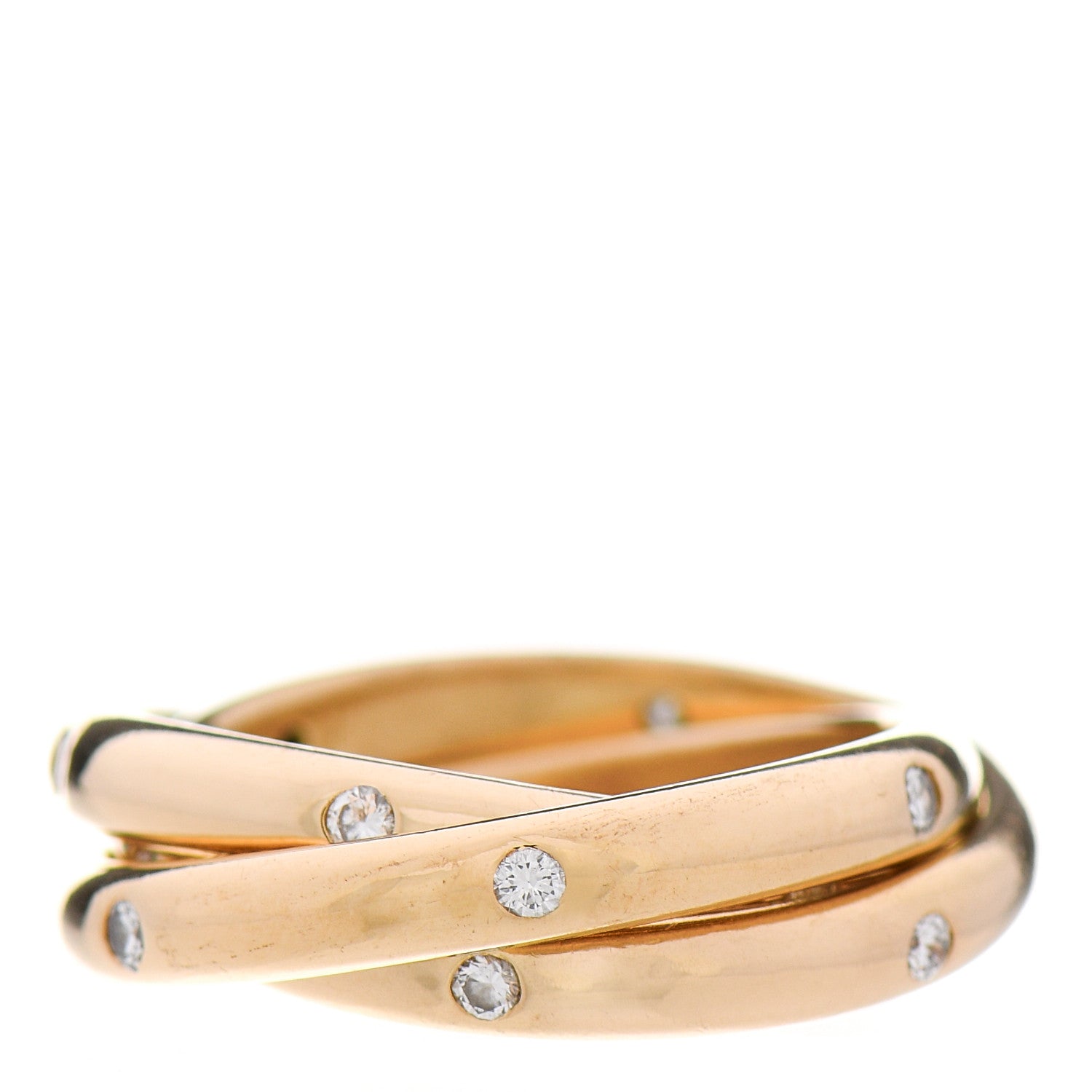 Cartier 18K Yellow Gold Diamond Constellation Trinity Ring 49 5 1 of 6