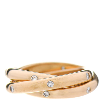 Cartier 18K Yellow Gold Diamond Constellation Trinity Ring 49 5 1 of 6
