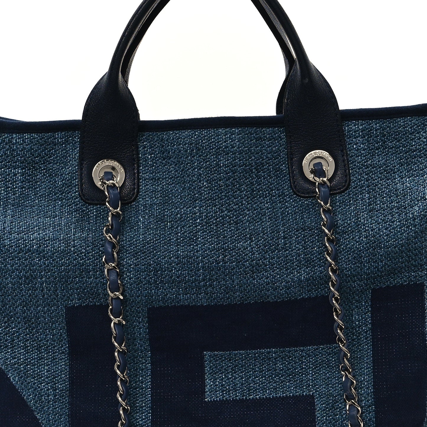 Canvas Large Shopping Tote Dark Blue