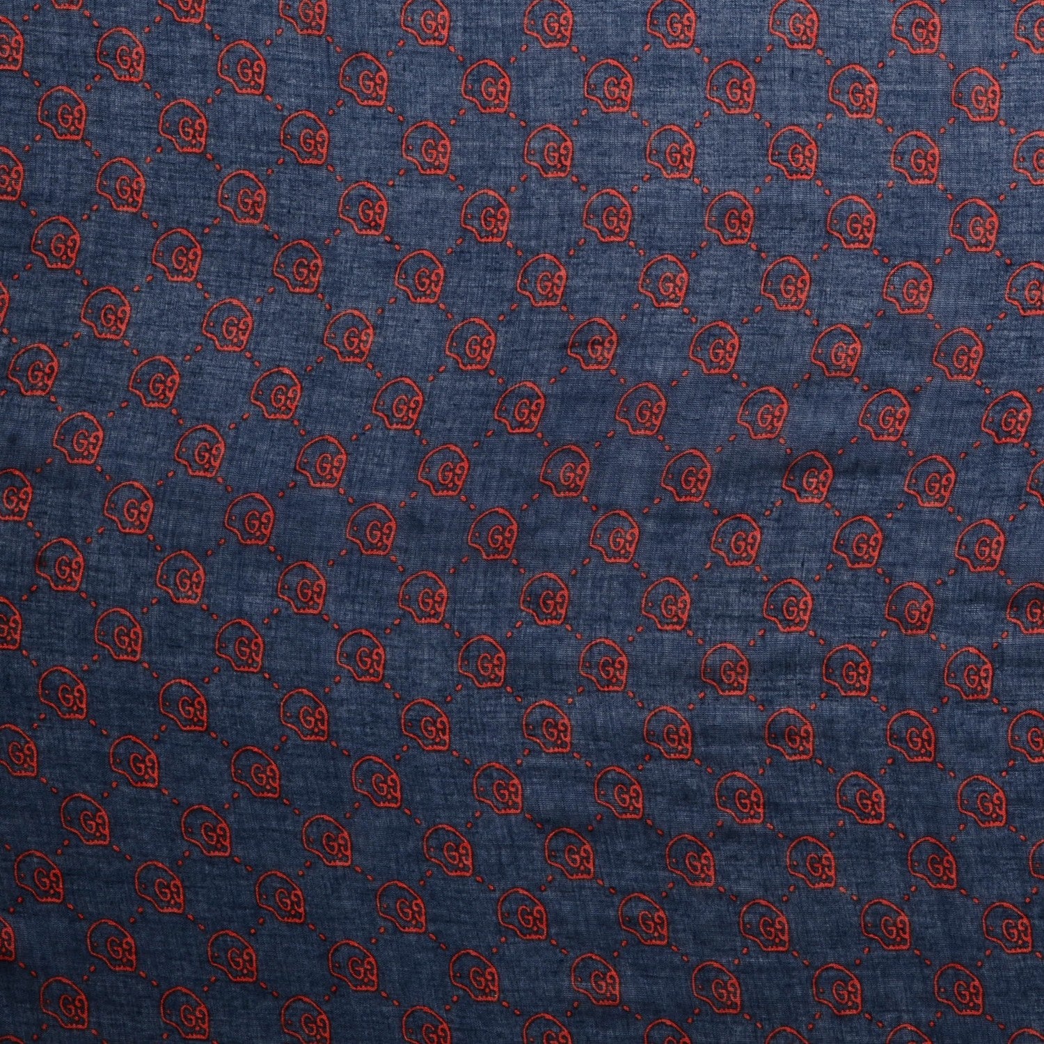 Gucci Modal Silk Twill GG Hamlet Square Scarf Sapphire Red 4 of 6