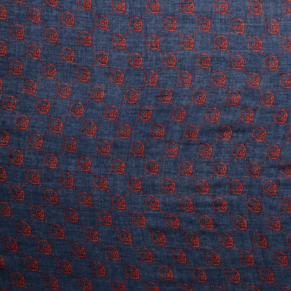 Gucci Modal Silk Twill GG Hamlet Square Scarf Sapphire Red 4 of 6