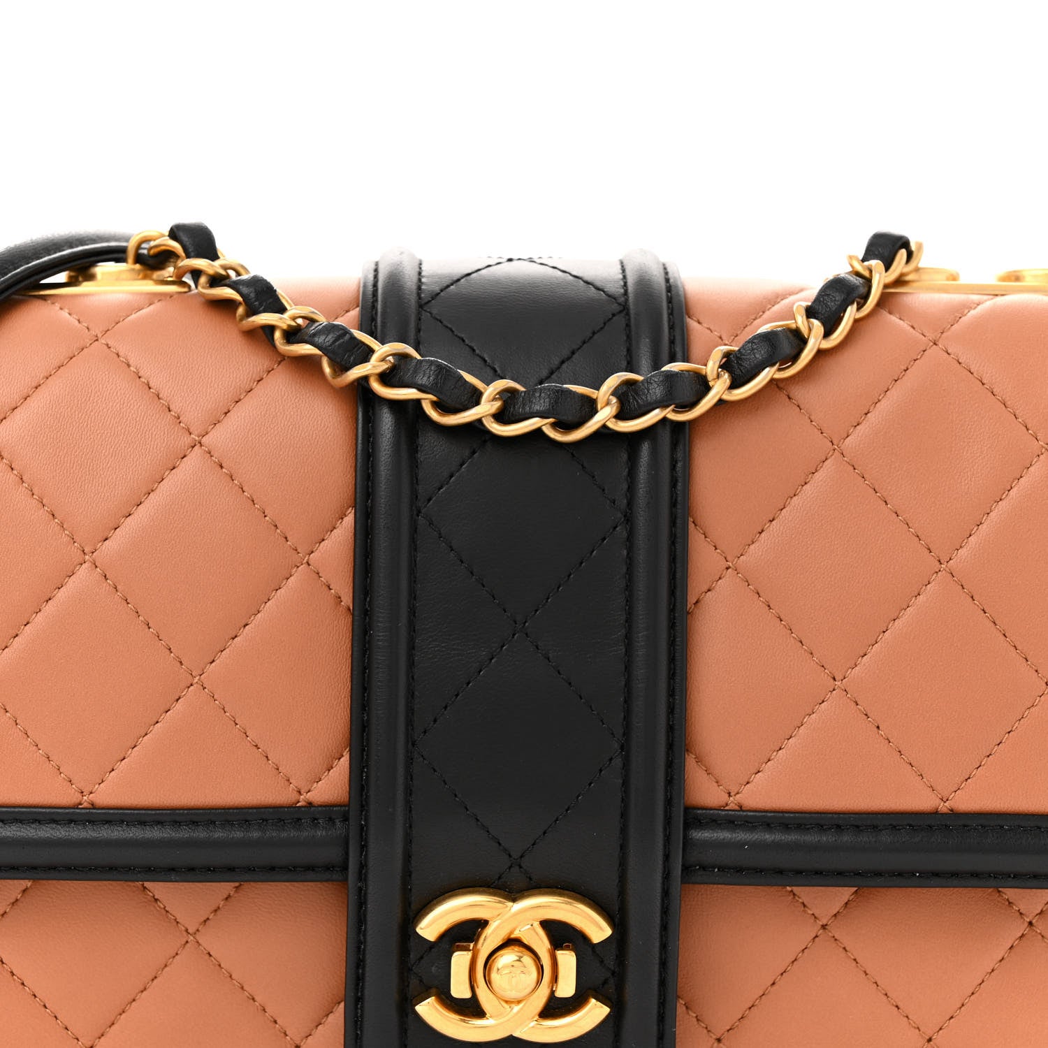 Chanel Lambskin Quilted Medium Elegant CC Flap Brown Black 8 of 13