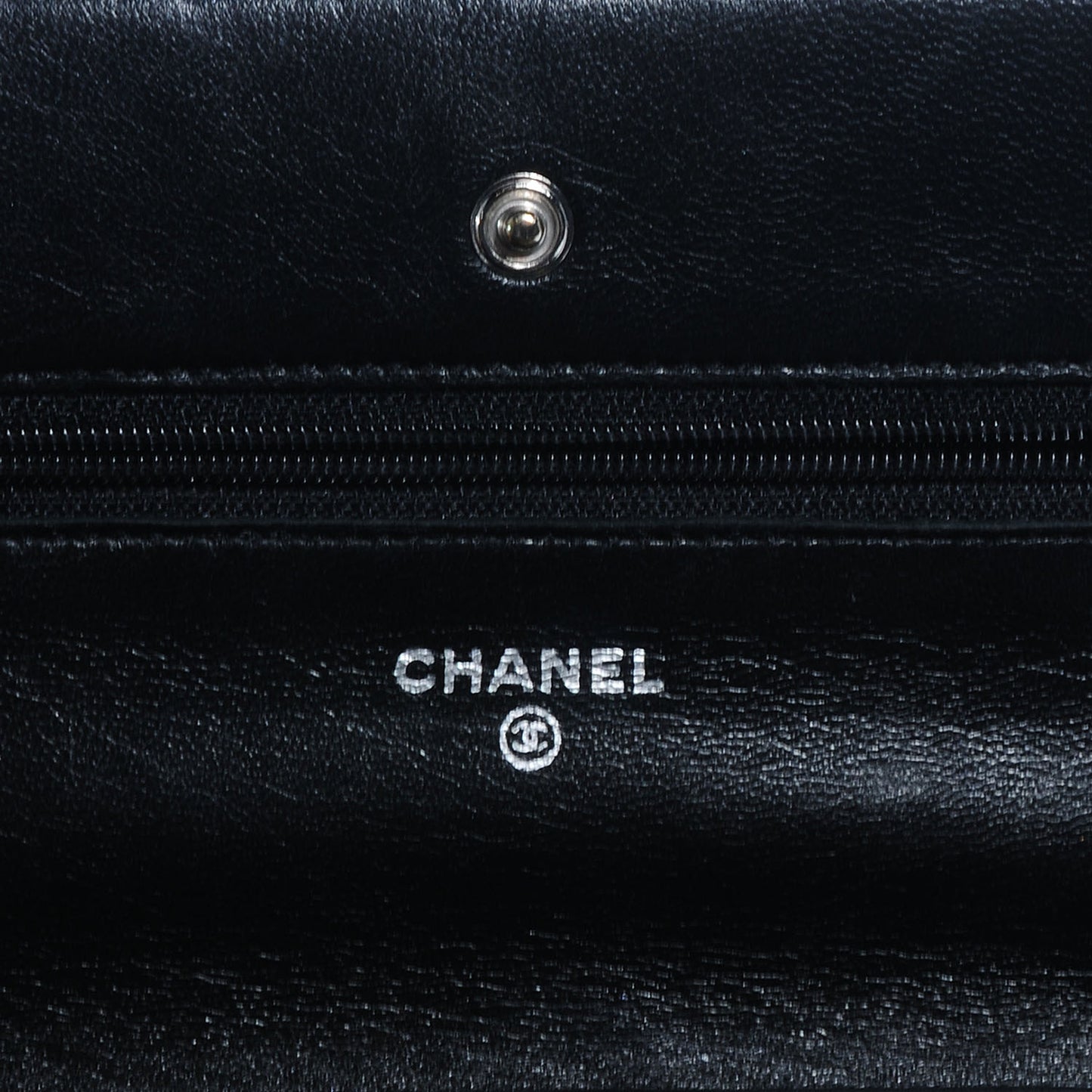 Lambskin Quilted Wallet On Chain Black