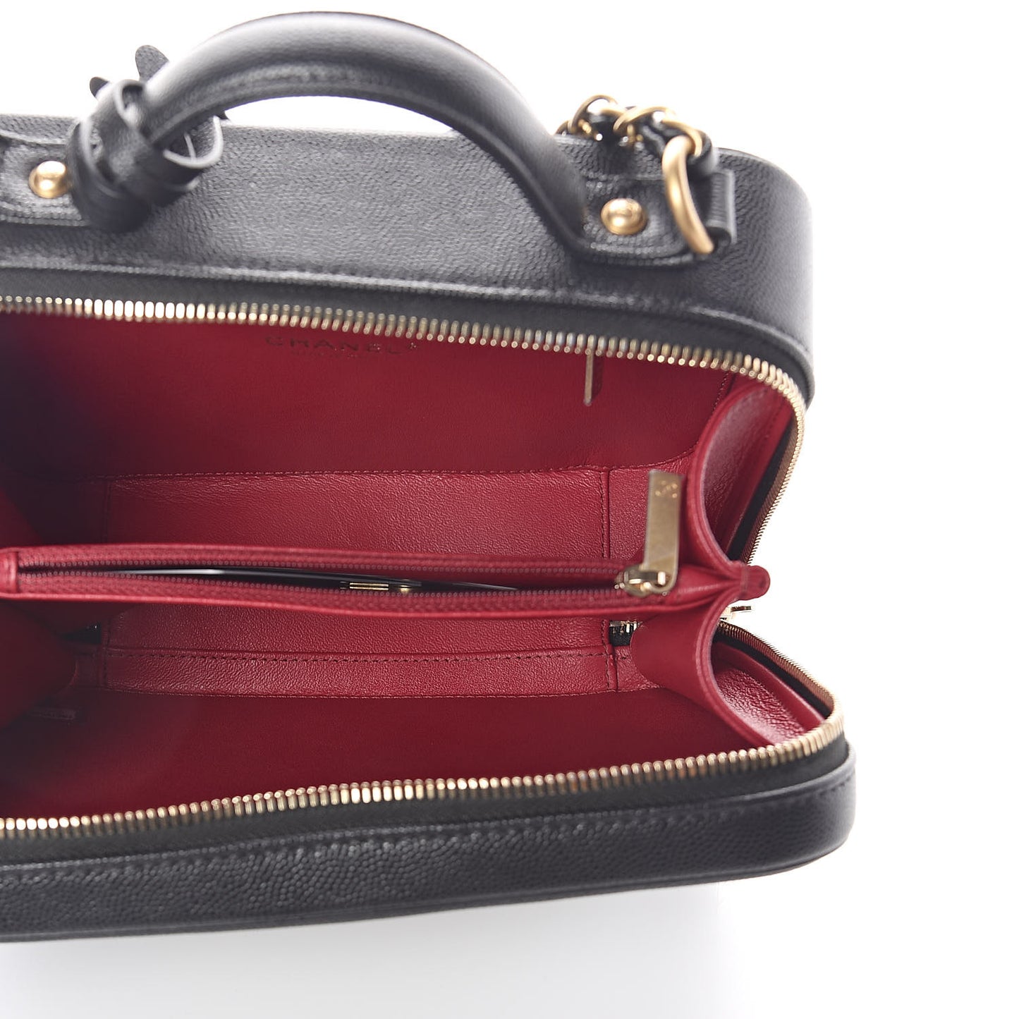 Caviar Quilted Medium CC Filigree Vanity Case Black