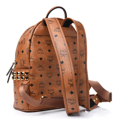 MCM Visetos Small Side Stud Stark Backpack Cognac 2 of 3