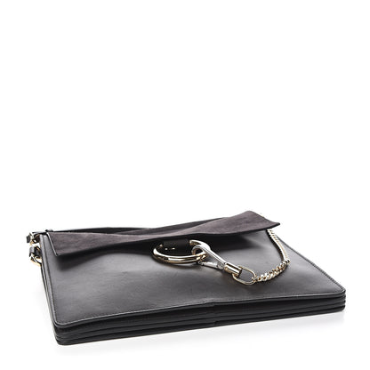 Chloe Suede Calfskin Medium Faye Shoulder Bag Carbon Grey 3 of 9
