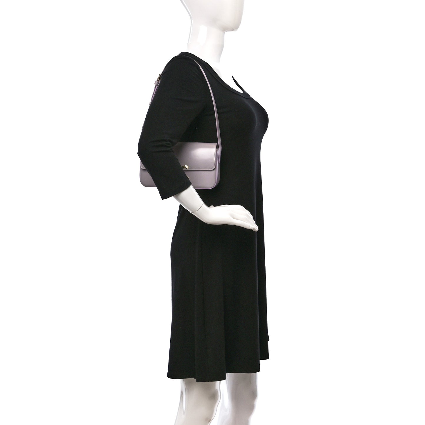 Shiny Calfskin Triomphe Shoulder Bag Light Lilac