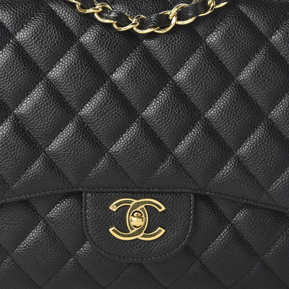 Chanel Caviar Quilted Jumbo Single Flap Black 10 of 11
