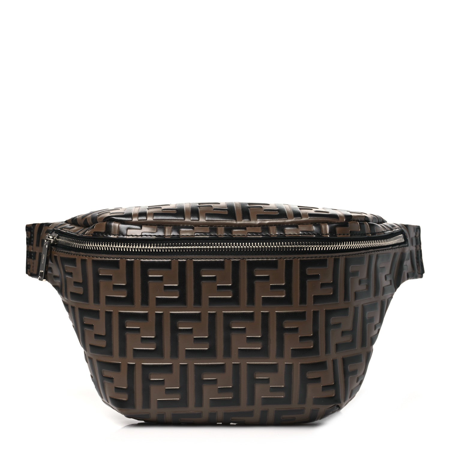 Fendi Vitello Century Bi-Color FF 1974 Embossed Belt Bag Maya Black 1 of 10