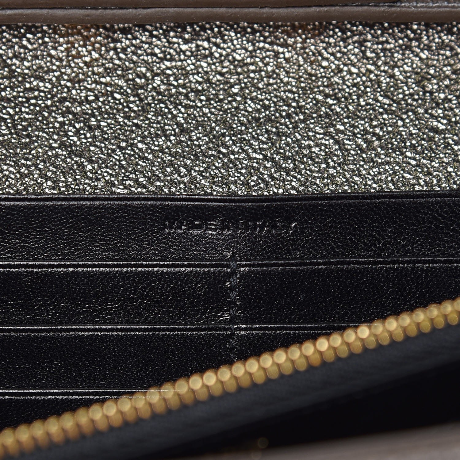 Saint Laurent Grained Metallic Calfskin Monogram Chain Wallet Gris 6 of 8