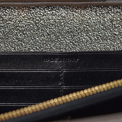 Saint Laurent Grained Metallic Calfskin Monogram Chain Wallet Gris 6 of 8