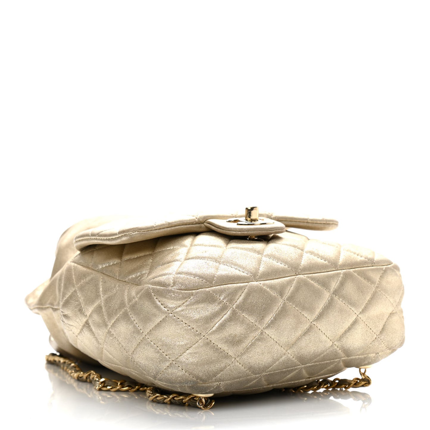 Metallic Lambskin Quilted Small In Seoul Backpack Light Gold