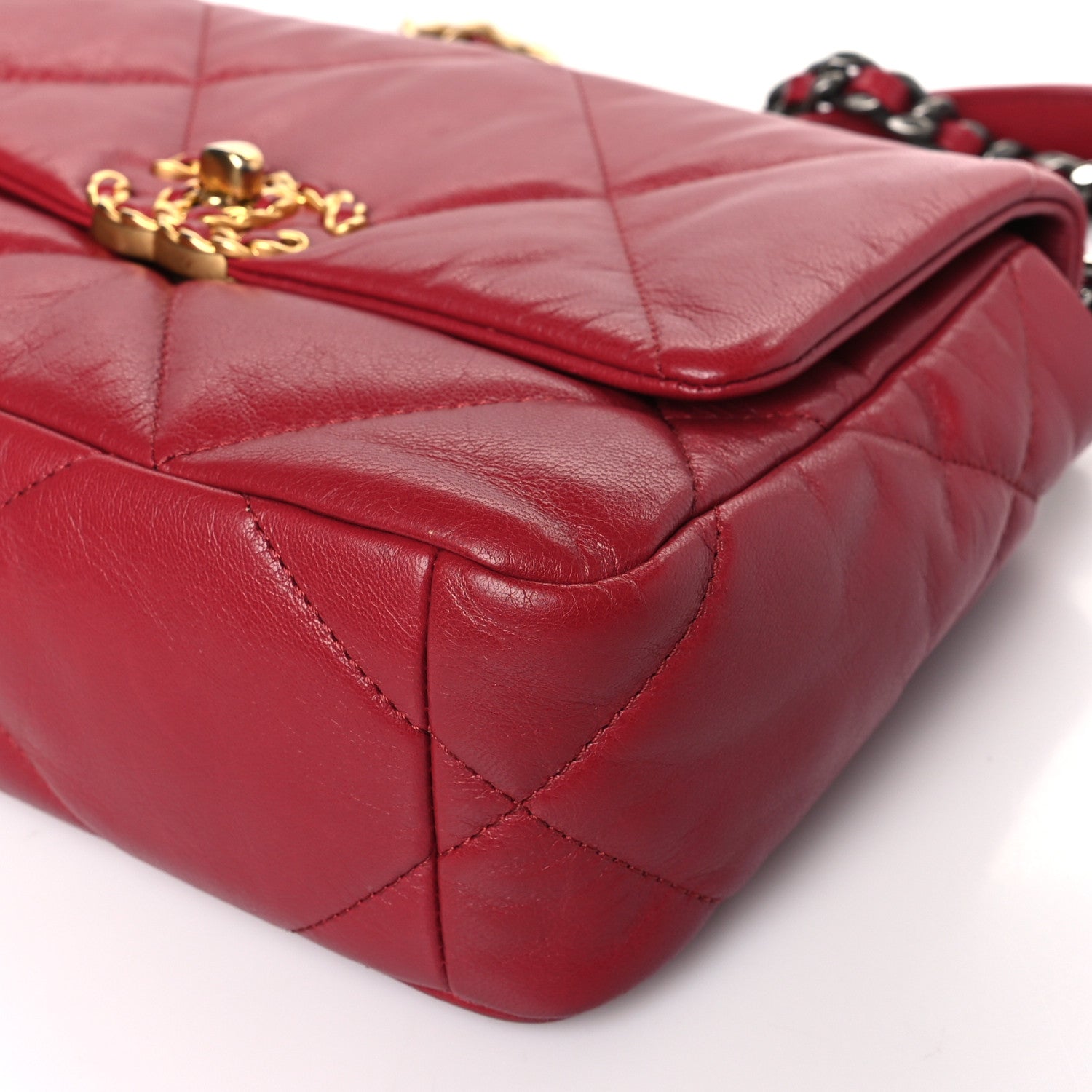 Chanel Goatskin Quilted Chanel 19 Flap Red 8 of 9