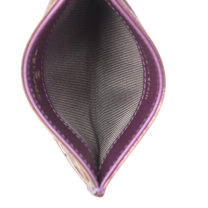 Chanel Iridescent Lambskin Quilted Card Holder Purple 5 of 9