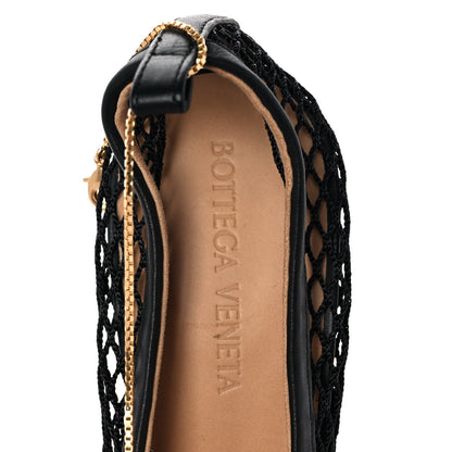 Bottega Veneta Mesh Calfskin Chain Stretch Pumps 36.5 Black 7 of 7