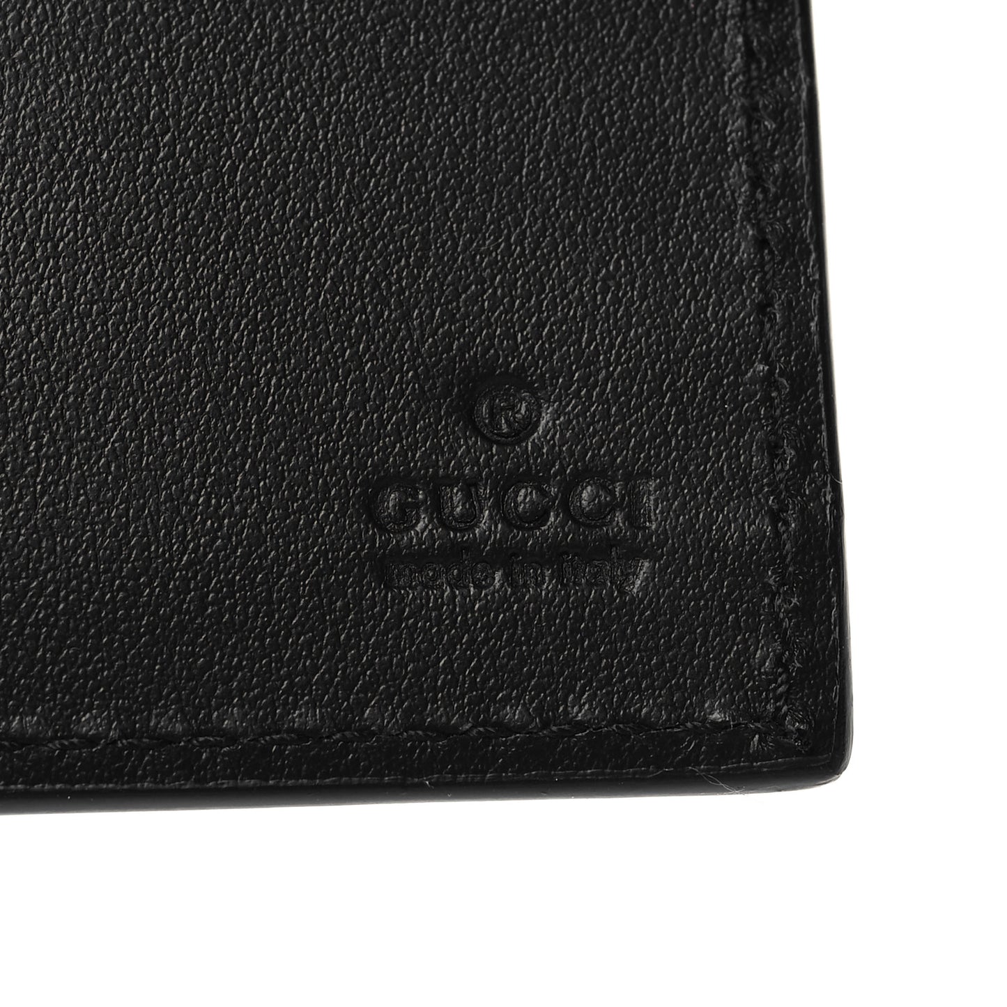 Plutone Calfskin Logo Bi-Fold Wallet Black