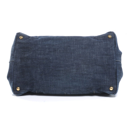 Prada Denim Logo Tote 4 of 7