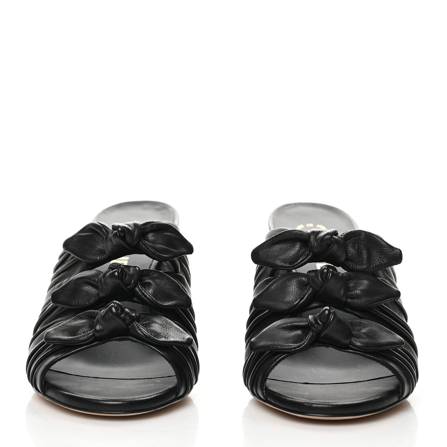 Calfskin Bows CC Mules 37.5 Black