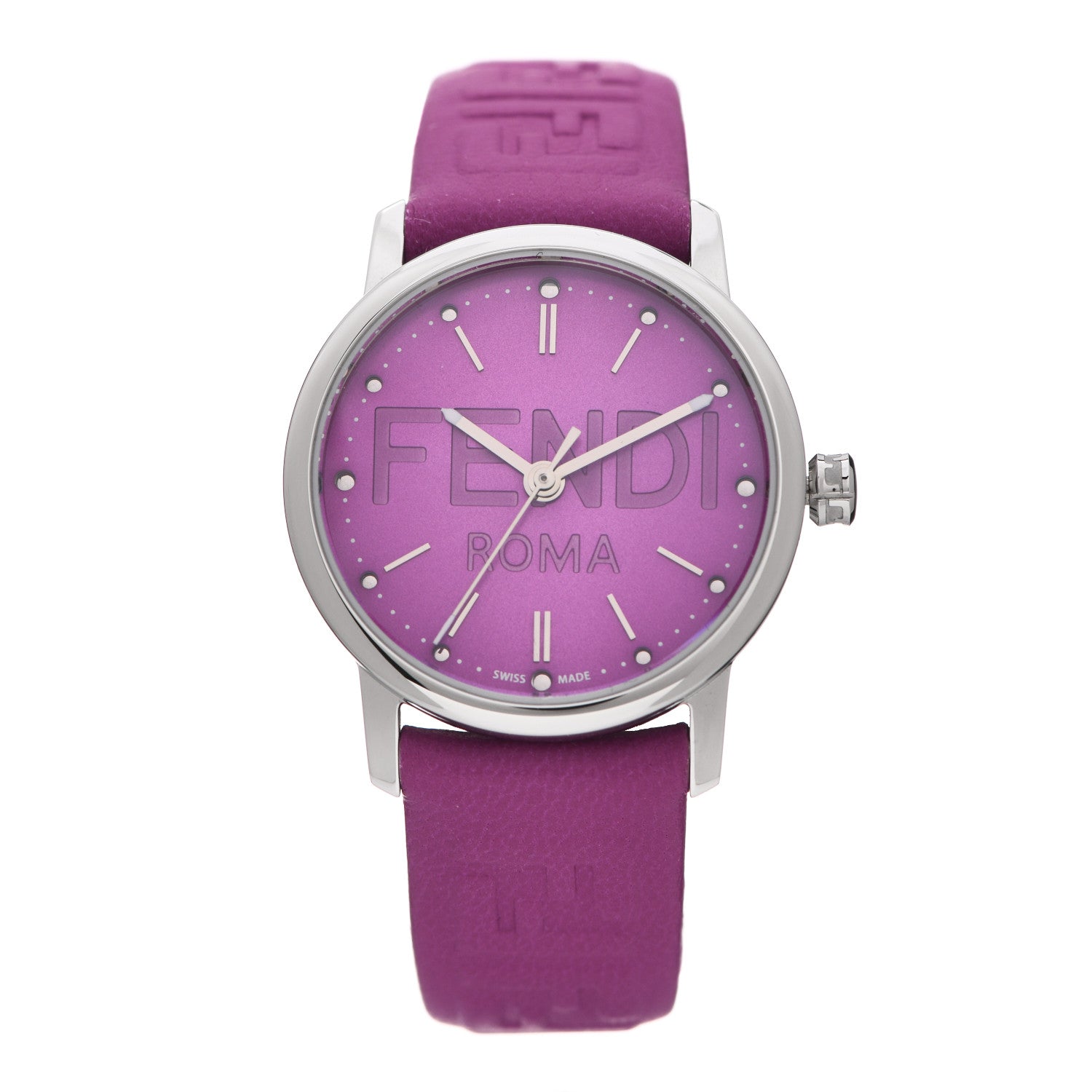 Fendi Stainless Steel Calfskin 29mm Forevermore Fendi Quartz Watch Bouganville Fuschia 1 of 5