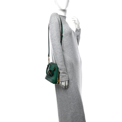 Gucci Straw Azalea Calfskin Woven Mini Horsebit 1955 Top Handle Bag  Emerald 2 of 13