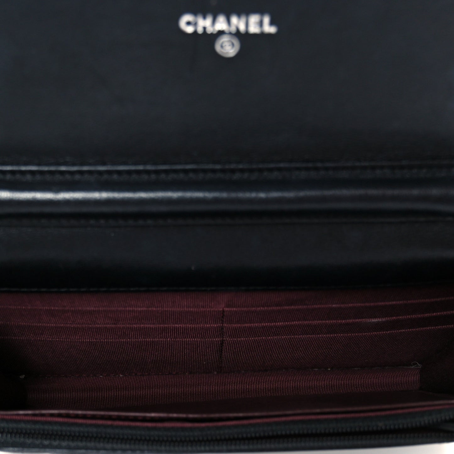 Lambskin Quilted Wallet On Chain WOC Black