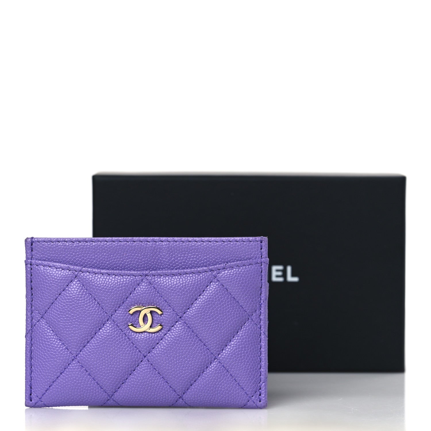 Chanel Caviar Quilted Card Holder Purple 9 of 9