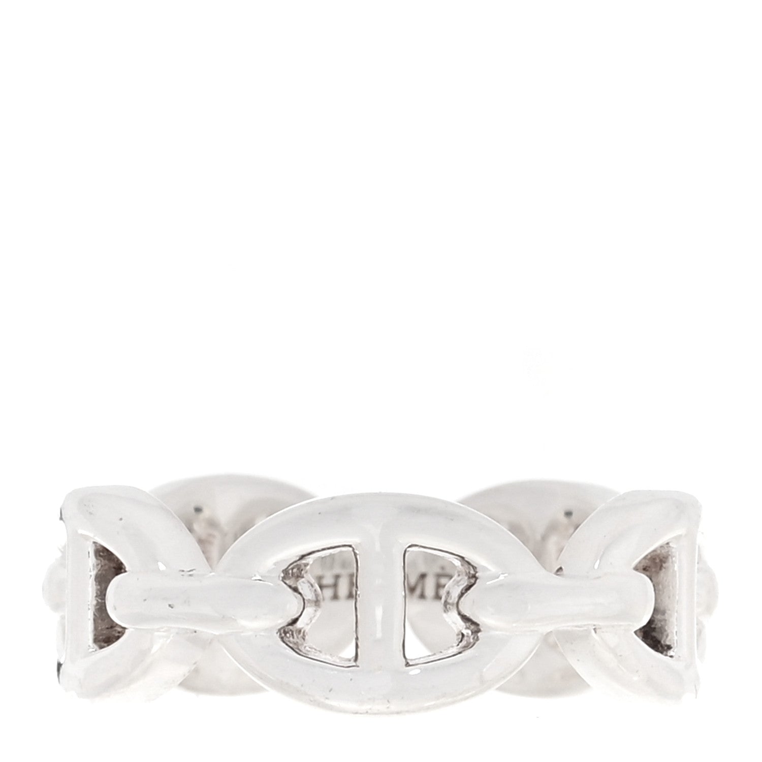 Hermes Sterling Silver PM Chaine d'Ancre Enchainee Band Ring 52 6 1 of 7