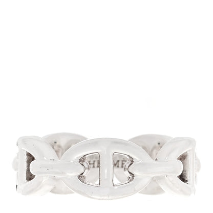 Hermes Sterling Silver PM Chaine d'Ancre Enchainee Band Ring 52 6 1 of 7