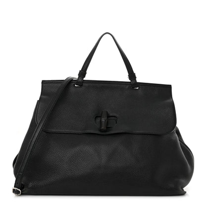Gucci Cellarius Calfskin Large Bamboo Daily Top Handle Bag Black 1 of 15