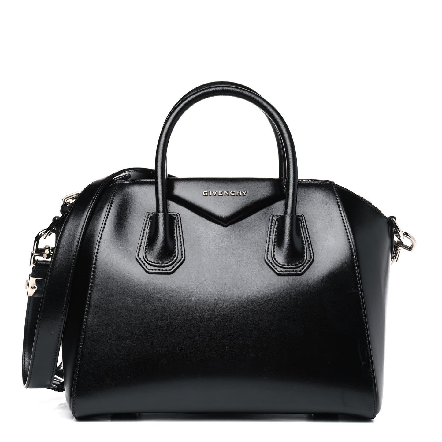 Shiny Lord Calfskin Small Antigona Black