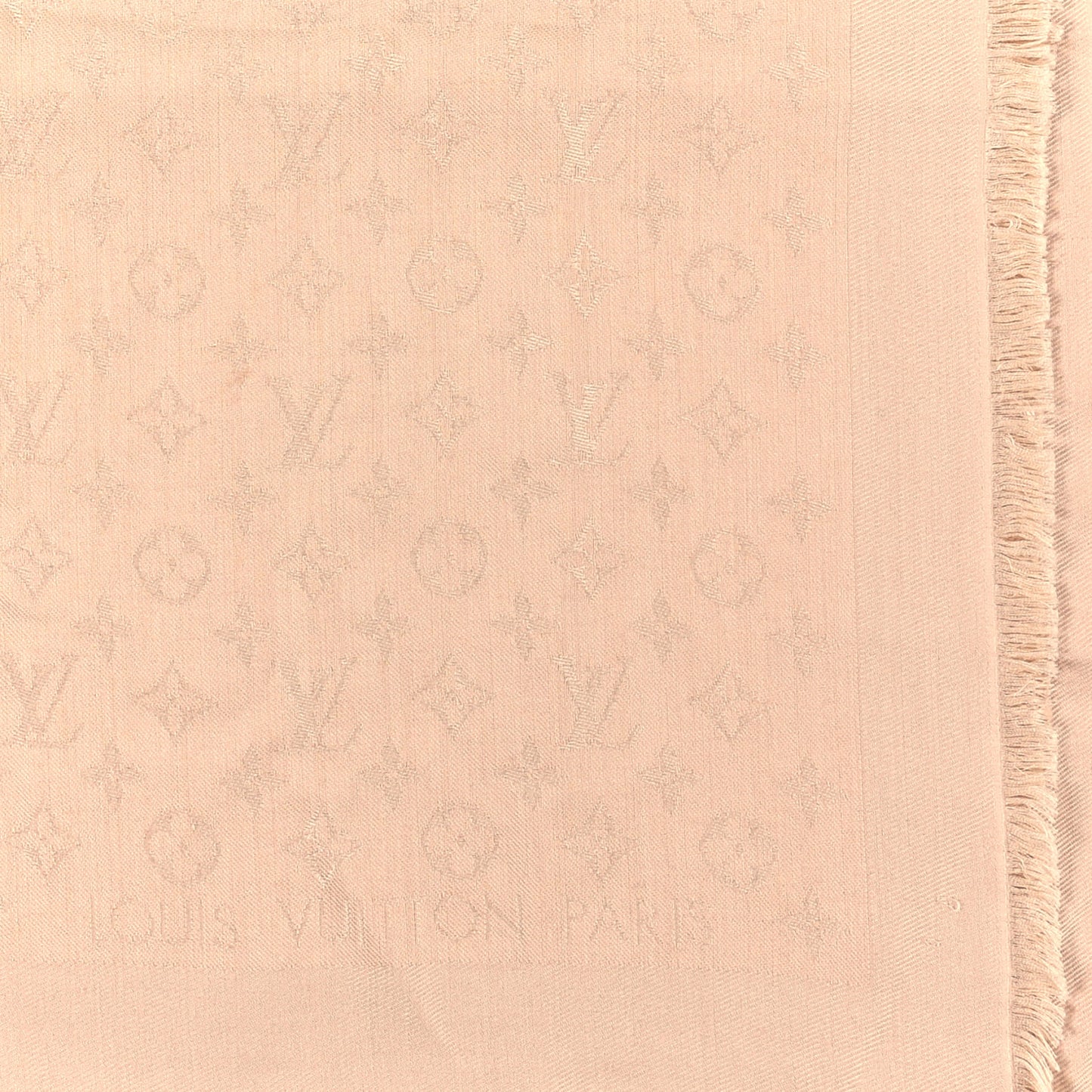 Silk Wool Monogram Shawl Beige