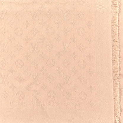 Louis Vuitton Silk Wool Monogram Shawl Beige 2 of 3