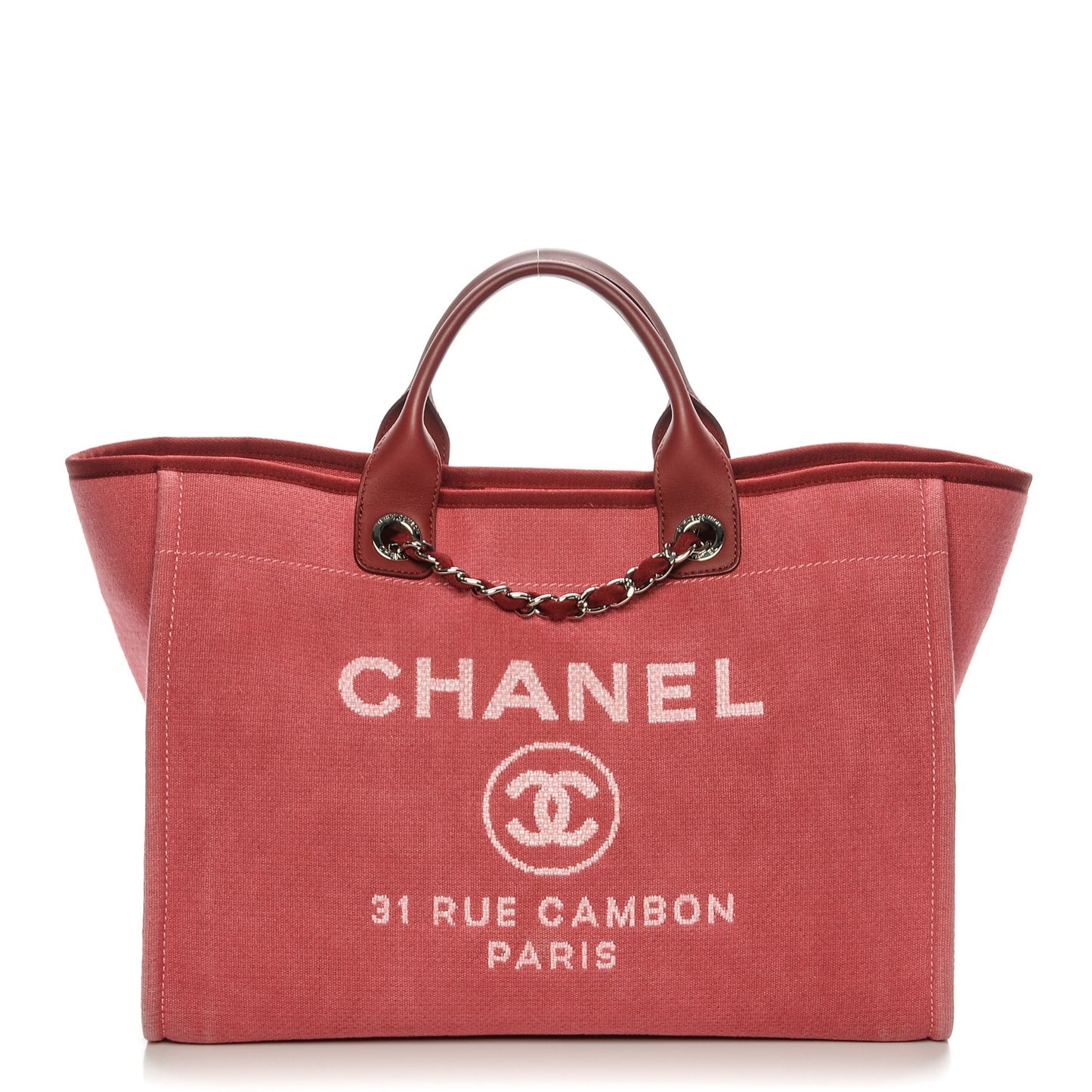 Canvas Large Deauville Tote Red
