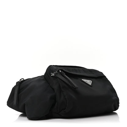 Prada Tessuto Nylon Double Pocket Belt Bag Black 4 of 10