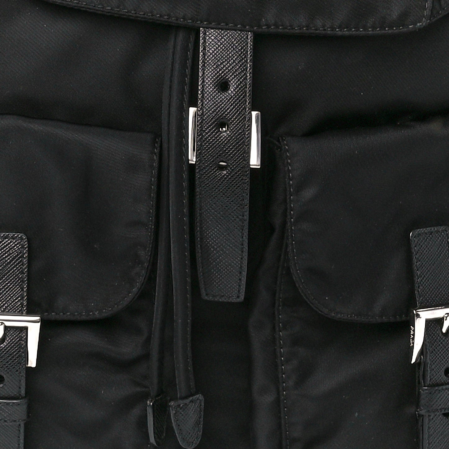 Tessuto Nylon Saffiano Medium Backpack Black