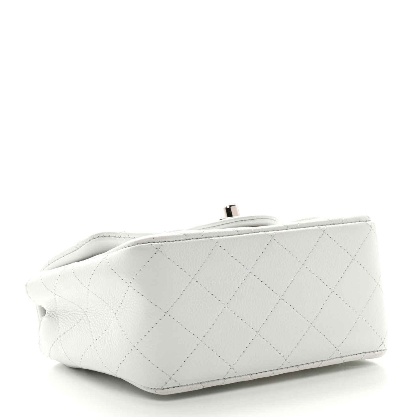 Caviar Quilted Mini Square Flap White
