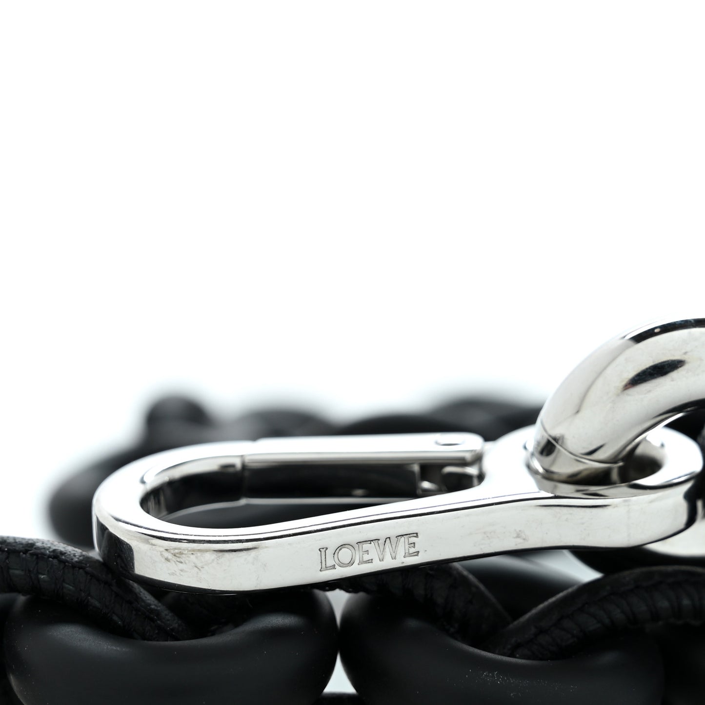 Brass Donut Chain Shoulder Strap Black Silver