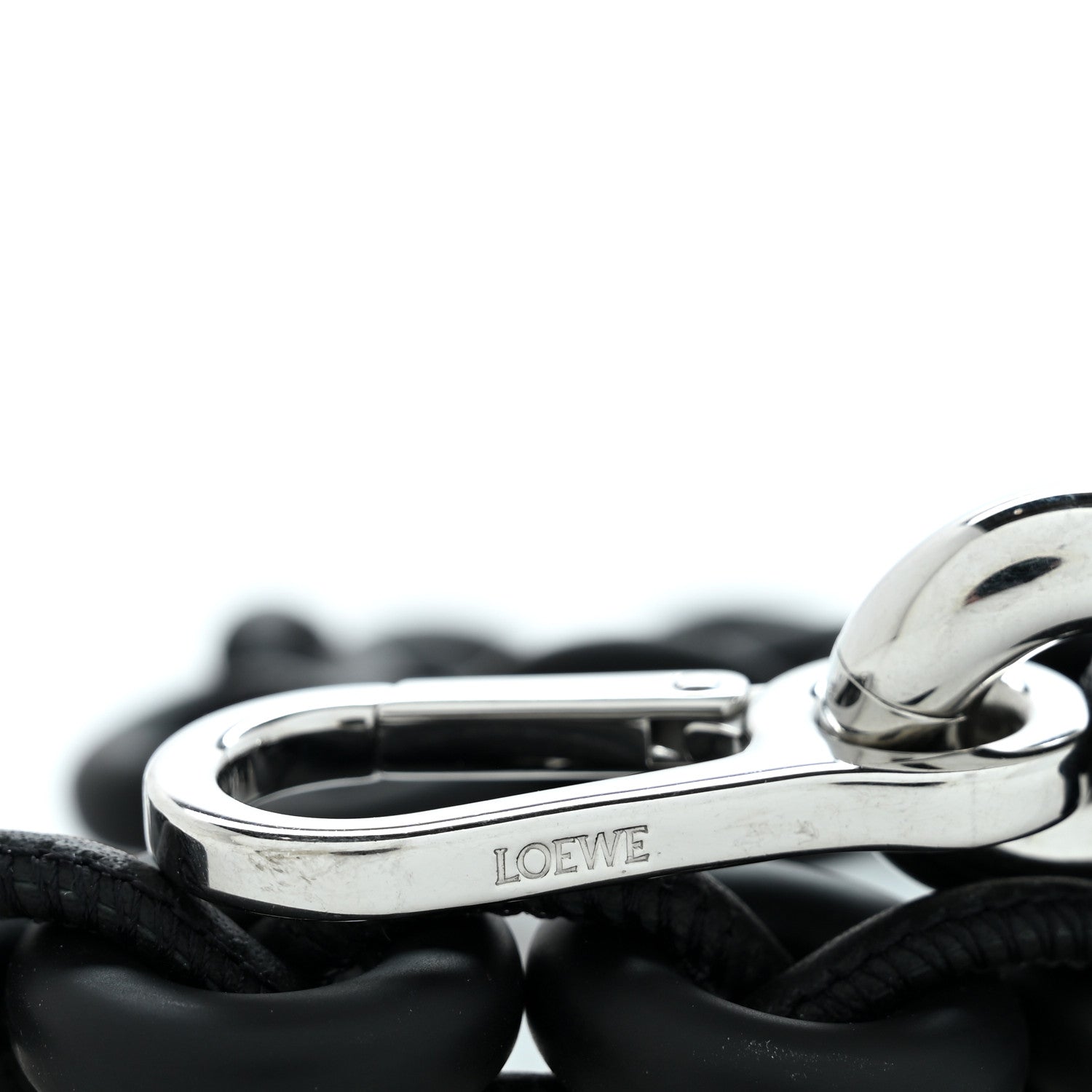 Loewe Brass Donut Chain Shoulder Strap Black Silver 4 of 5
