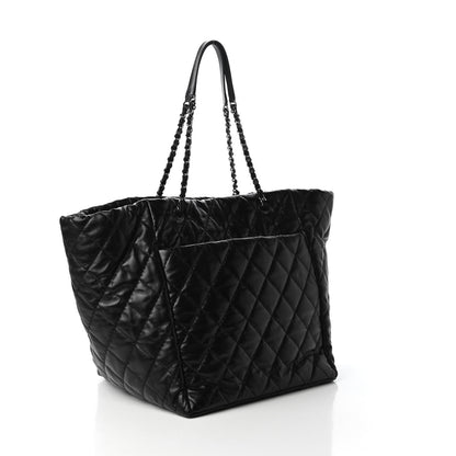 Chanel Lambskin Quilted Large Week End on Mars Tote Black 3 of 10
