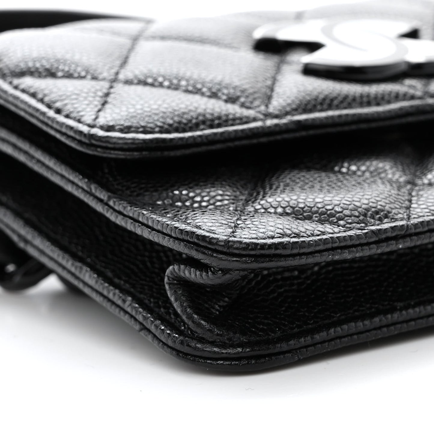 Caviar Quilted Incognito Belt Flap Card Holder Black