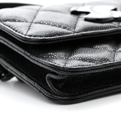 Chanel Caviar Quilted Incognito Belt Flap Card Holder Black 10 of 11