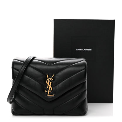 Saint Laurent Calfskin Y Quilted Monogram Toy Loulou Crossbody Bag Black 12 of 12