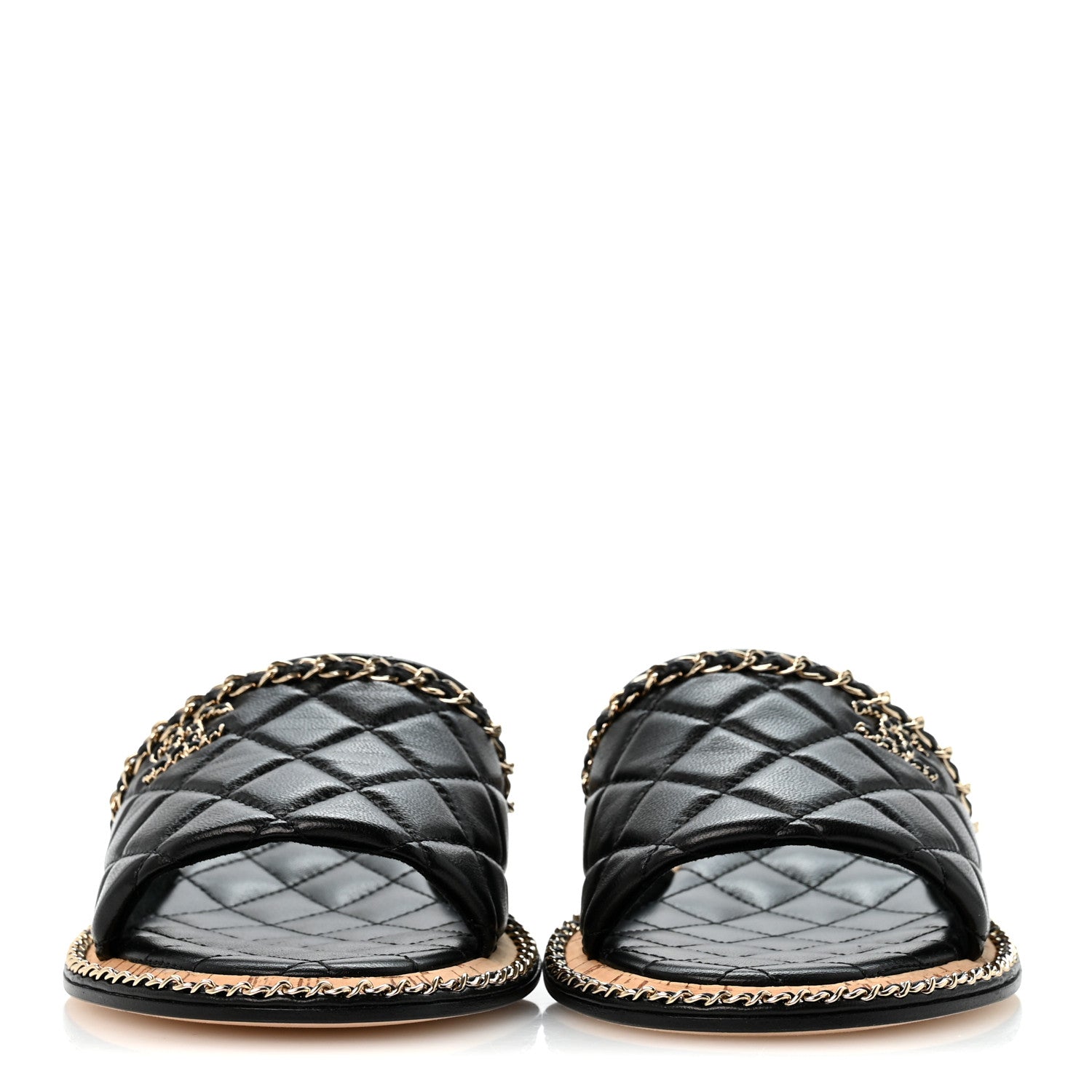 Chanel Lambskin Quilted Chain CC Mules 39 Black 3 of 9