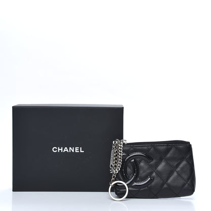 Chanel Calfskin Quilted Cambon Key Pouch Black 7 of 7