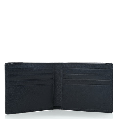 Gucci Monogram Multicolor Textured Calfskin Retro Interlocking G Bi-Fold Wallet Blue Rainbow 4 of 6