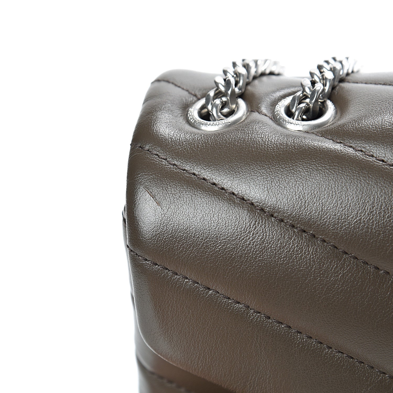 Saint Laurent Calfskin Y Quilted Monogram Small Loulou Chain Satchel Faggio 13 of 13